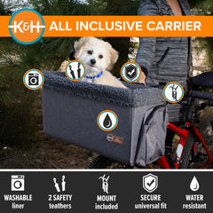 K&H Dog Bike Basket liner is removable and machine washable.