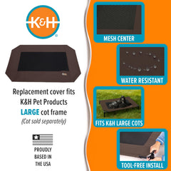 K&H dog cot replacement cover is machine washable for easy cleanup