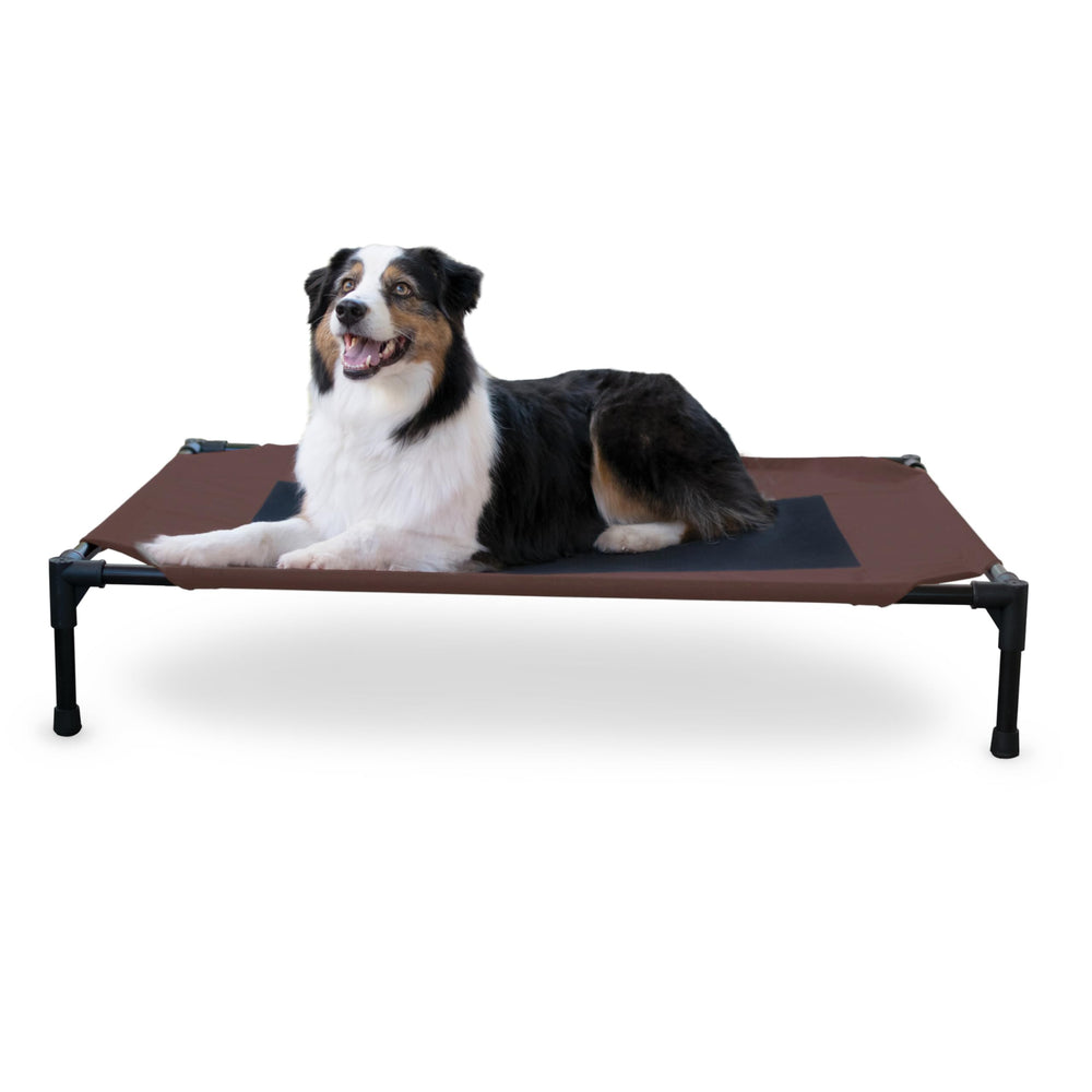 K&H Pet Cot frame shows elevated outdoor design for cooling and rest