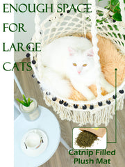 KARCEEY Macrame Cat Hammock Nip Toy included for interactive play.