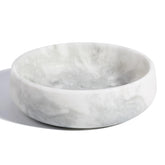 karibiber white marble dog bowl with 6-cup capacity, durable for large dogs.