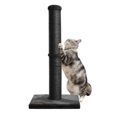 Karolpar 34-inch sisal post, left view, supports large indoor cats with a natural texture.