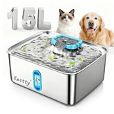 Kastty 15L large-capacity fountain front view ensures steady hydration for pets