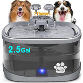 Kastty 2.5Gal dog water fountain front view showing large capacity for big pets.
