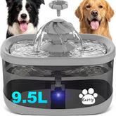 Kastty 9.5L fountain front view with water window for easy monitoring.