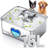 Kastty large dog water fountain visual window shows water level for easy monitoring.