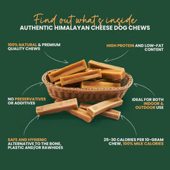 KATHMANDU'S long-lasting yak cheese chews, natural with no preservatives for dogs.