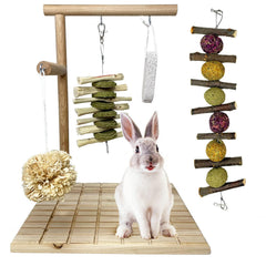 kathson bunny-chew-toy wooden scratch-board platform small animals promotes safe chewing