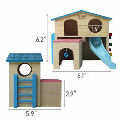 Kathson hamster house ladder and climbing wall blue encourages gentle exercise and exploration.