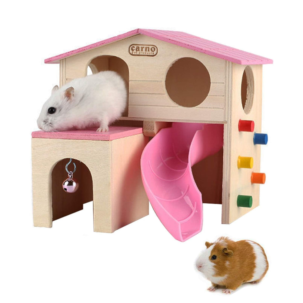 Kathson hamster house pink front view, a compact hideout for tiny pets.