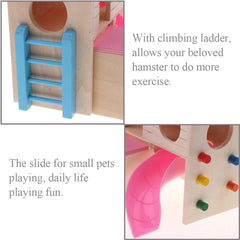 Kathson hamster house pink wall-climbing gym encourages exploration and activity.