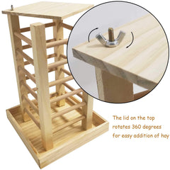 Kathson hay feeder top-cover; easy refills from above.