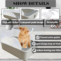 Kathson kitten litter box with removable scoop for quick cleanup.