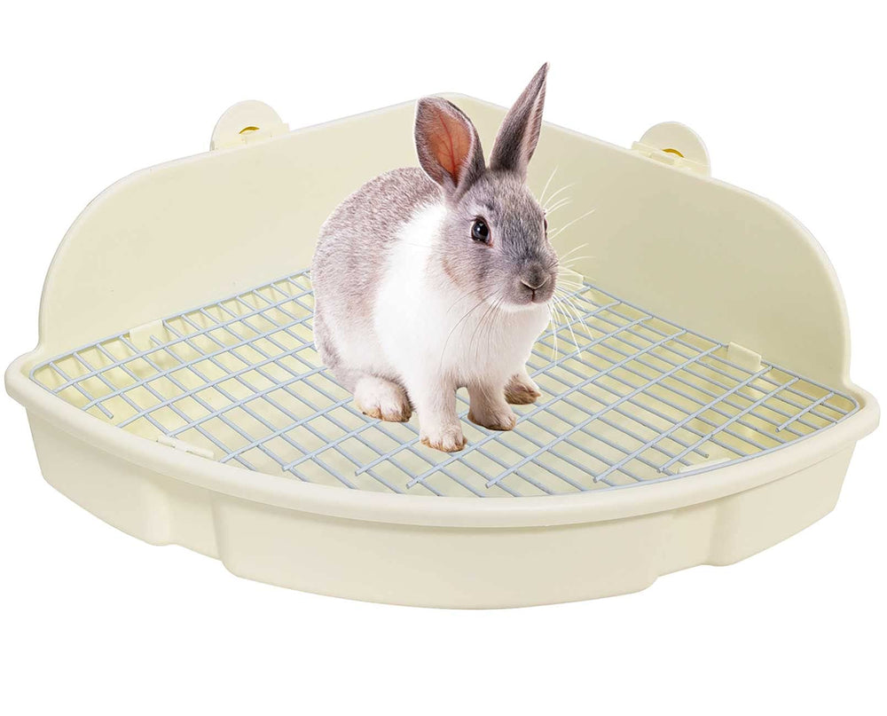 Kathson large rabbit litter box back view for tidy, space-saving corner placement
