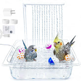 Kathson parrot bath tub with pump enables safe, continuous bathing for birds.