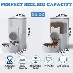 Kathson Rabbit Gravity Auto Feeder side view with 35oz water tank