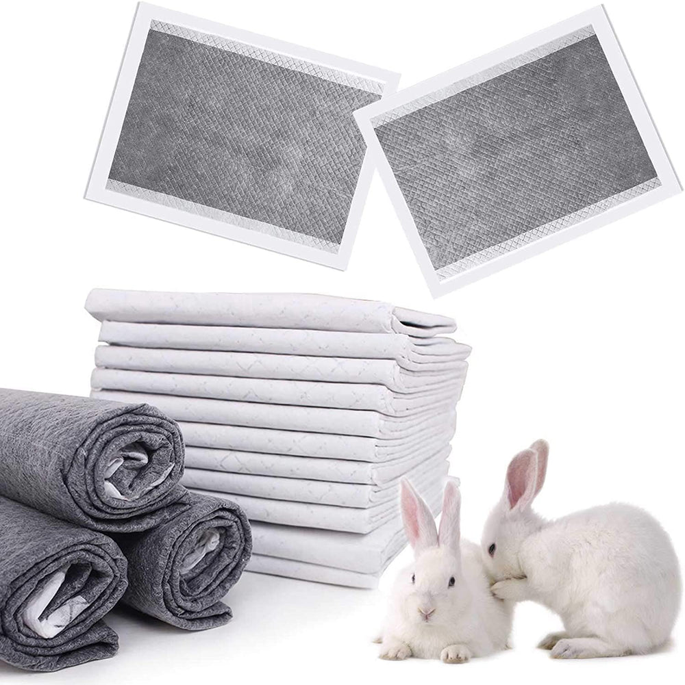 Kathson rabbit pads show an absorbent surface for a dry cage and easier cleanup.