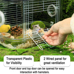 Kathson hamster cage with top door enabling fast interaction.