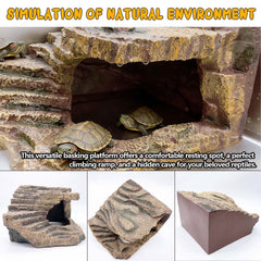 Kathson tortoise hide cave with climbing ramp for easy access.