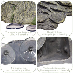 Kathson Turtle Basking Platform in aquarium blends with decor while providing a resting spot.