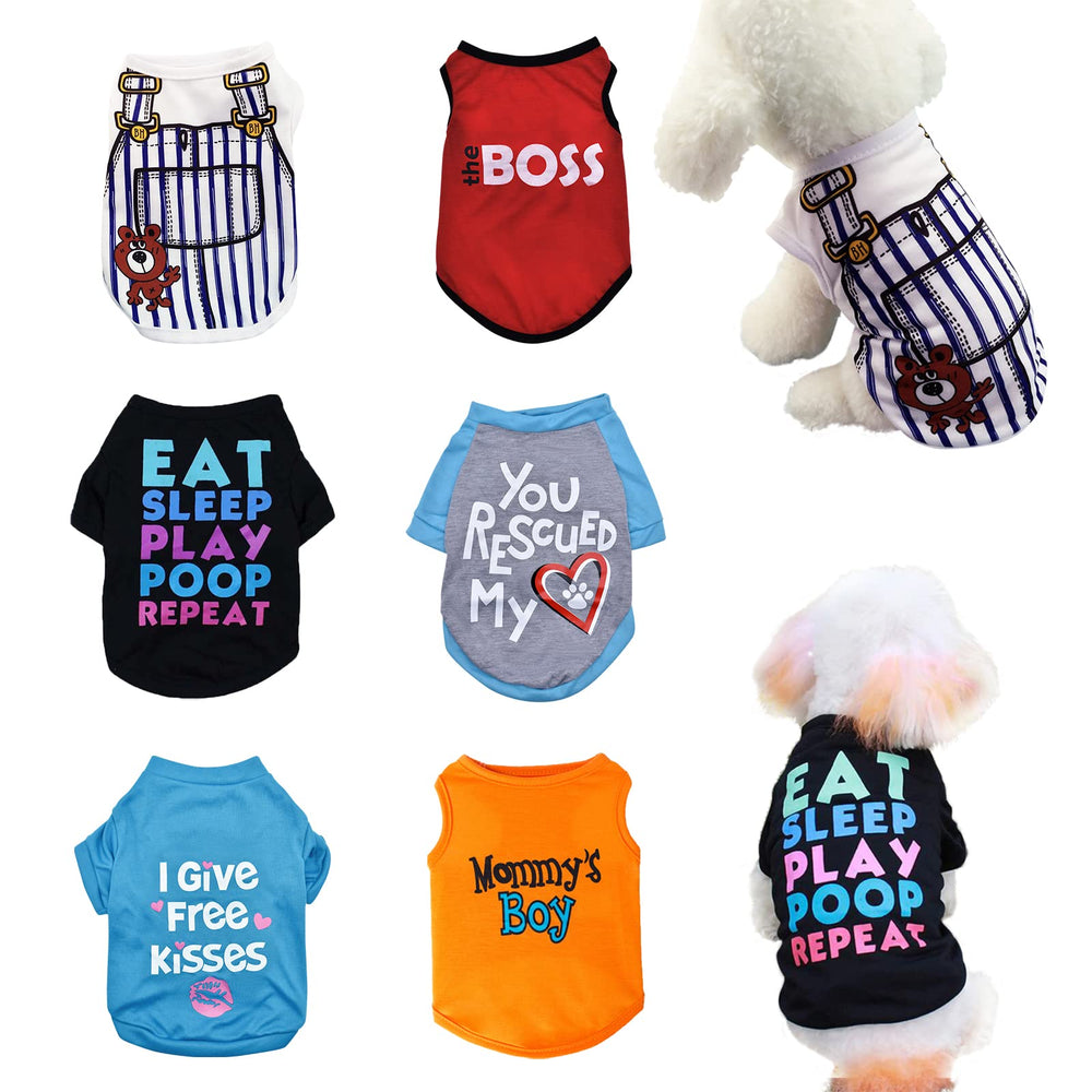 Katolk six-pack dog shirts for small breeds, breathable and easy to wash.