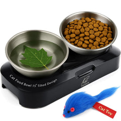 KATSUPREME elevated tilted cat bowls for comfortable feeding