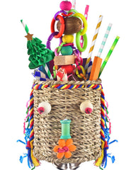 KATUMO parrot grass basket close-up promotes foraging and chewing.