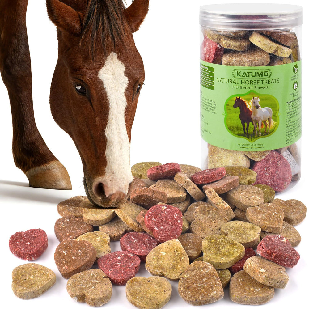 KATUMO Horse Treats natural ingredients showcase wholesome oats and flaxseed for balanced nutrition.