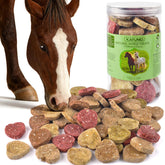 KATUMO Horse Treats natural ingredients showcase wholesome oats and flaxseed for balanced nutrition.