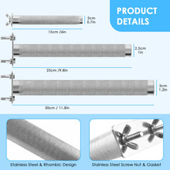KATUMO parrot perch stainless steel install hardware enables secure cage mounting