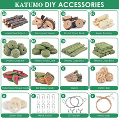KATUMO Rabbit Chew Toys Semi-round Wood Blocks for gnawing and DIY play