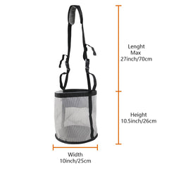 Kaulhp Horse Feed Bag adjustable-strap close-up demonstrates customizable fit for different horses.