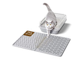 Kaxionage cat litter mat with diagonal grooves traps loose litter effectively
