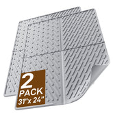 Kaxionage cat litter mat with grooves and raised edge captures litter and protects floors.