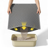 Kaxionage cat litter mat top view showing honeycomb structure traps litter