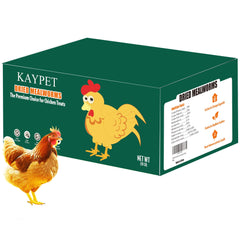 KAYPET dried mealworms packaging highlights non-GMO protein for poultry and birds.