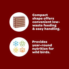 Kaytee Cardinal Seed Cake packaging emphasizes long-lasting feeding performance.