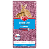 Kaytee Clean & Cozy Colors bedding packaging shows vibrant colors and odor-control features.