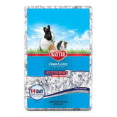 Kaytee Clean & Cozy odor-control bedding shows 14-day freshness for small pets.