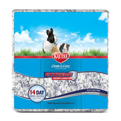 Kaytee Clean & Cozy odor-control bedding keeps a fresh habitat.