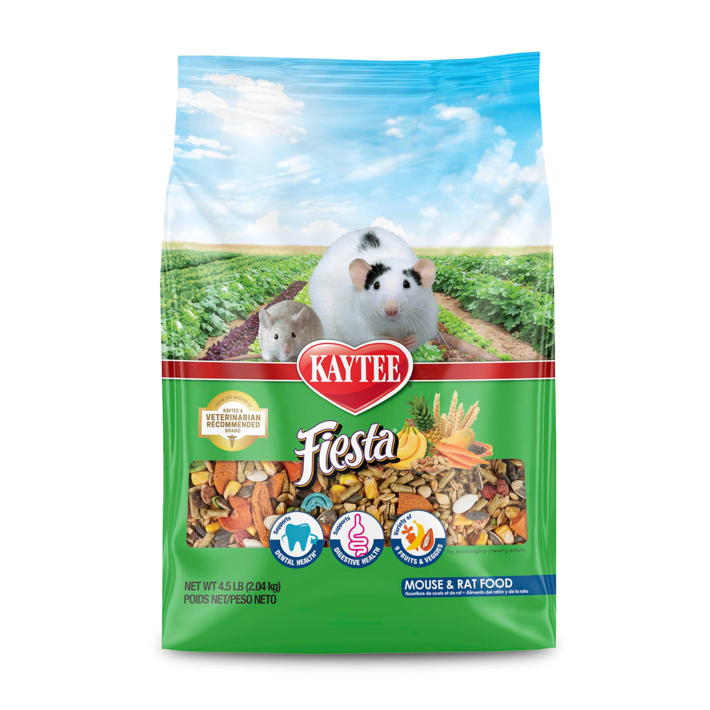 Kaytee Fiesta Mouse & Rat Food in a serving bowl for engaging meals