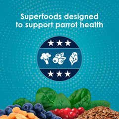 Kaytee Forti-Diet Pro Health includes fruits, nuts, and vegetables for nutritional variety