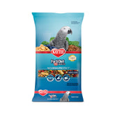 Kaytee Forti-Diet Pro Health parrot food bag open showing fresh formula for balanced nutrition
