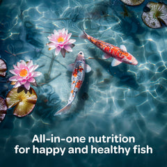 Kaytee Koi's Choice packaging label highlighting all-season pond food