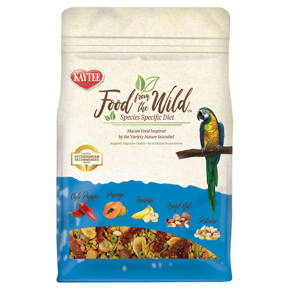 Kaytee Macaw foraging-chili-peppers image highlighting enrichment and variety