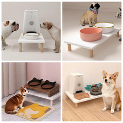 KCLROEO stand compatible with ceramic, stainless steel, and plastic bowls.