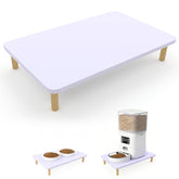 KCLROEO wooden elevated feeder stand with natural finish for stylish, comfortable meals.