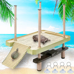 Keedolla large turtle floating platform for basking and feeding in a compact tank