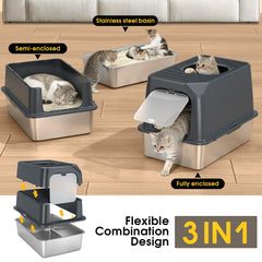 Keeyova litter box front door entry for private access.