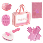 Kemodia pink dog brush removes loose hair for a smoother coat